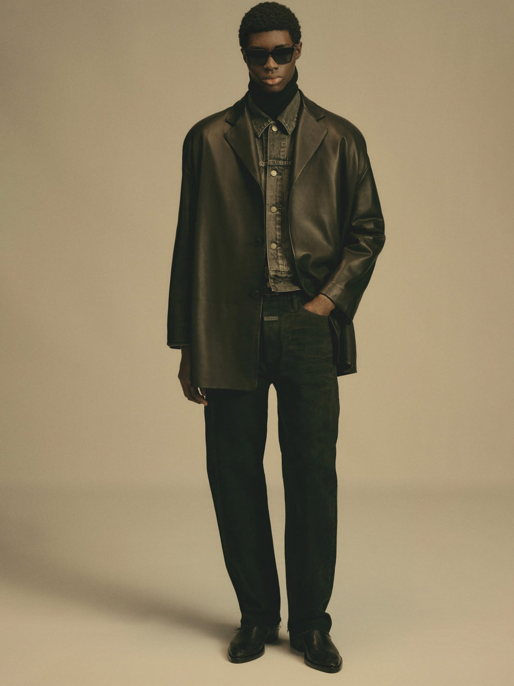 Leather Relaxed Blazer